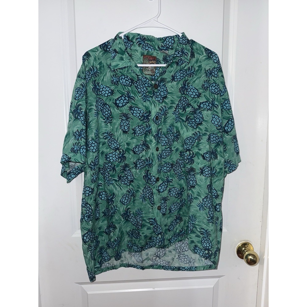 Pineapple Connection Men's Pineapple Print Short Sleeve Shirt Size Large‎